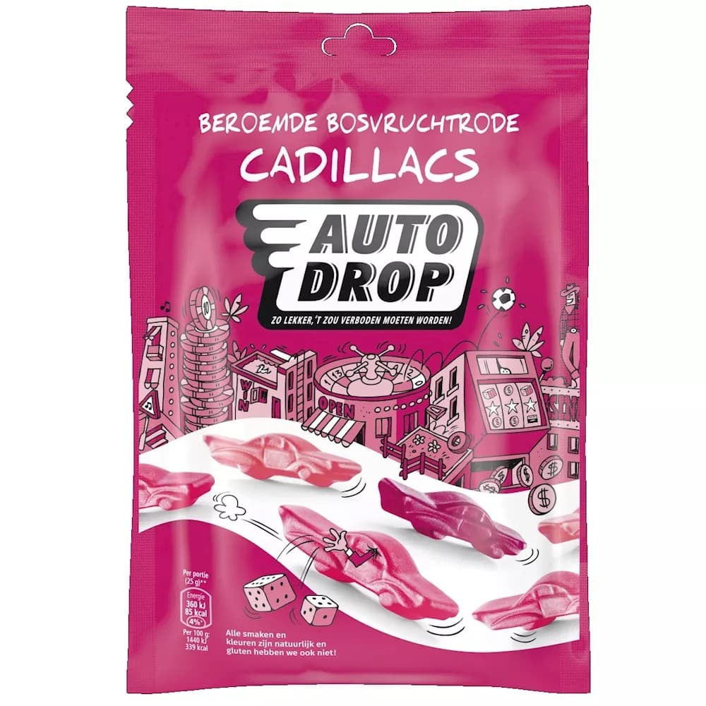 Bonbons Autodrop Cadillacs Fruits des bois 150 g