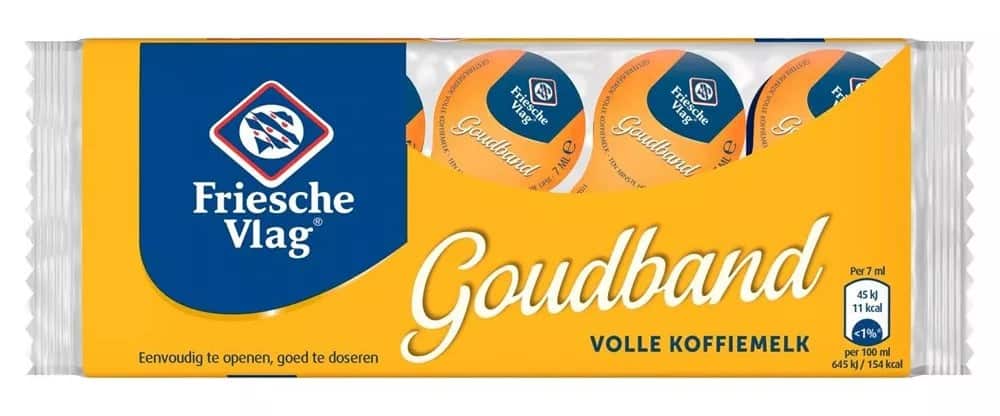 Lait pour café Friesche Vlag Goudband 20 dosettes de 7 ml