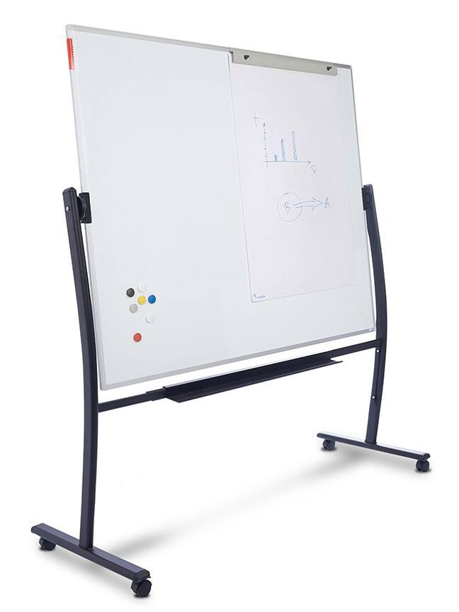 Tableau blanc mobile Rocada Visual Line Magnétique Acier laqué Double face 135 (l) x 190 (h) cm