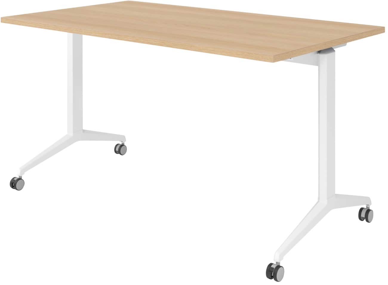 Table rabattable Hammerbacher Acier, aggloméré Blanc 140 x 800 x 750 mm
