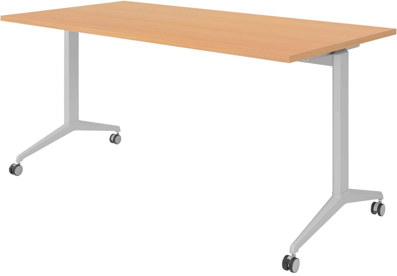 Table rabattable Hammerbacher Hêtre Acier, aggloméré Argenté 160 x 800 x 750 mm