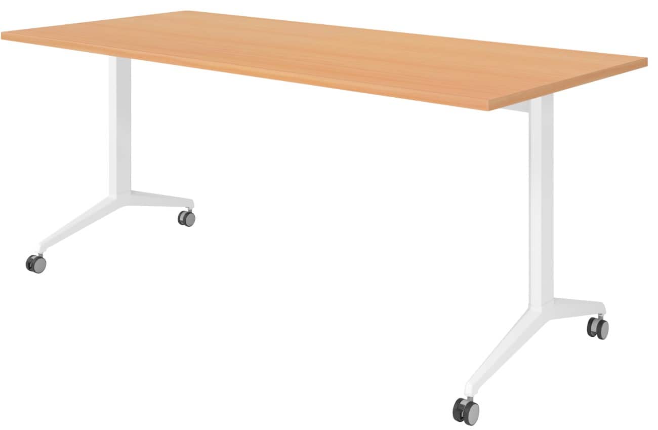 Hammerbacher Klaptafel Beuk Spaanplaat, staal Wit 180 x 800 x 750 mm