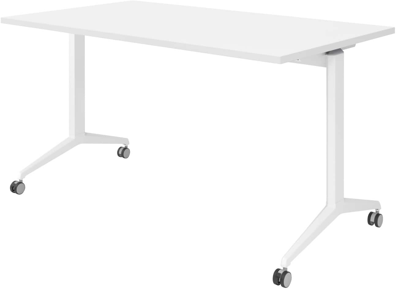 Table rabattable Hammerbacher Acier, aggloméré Blanc 140 x 800 x 750 mm
