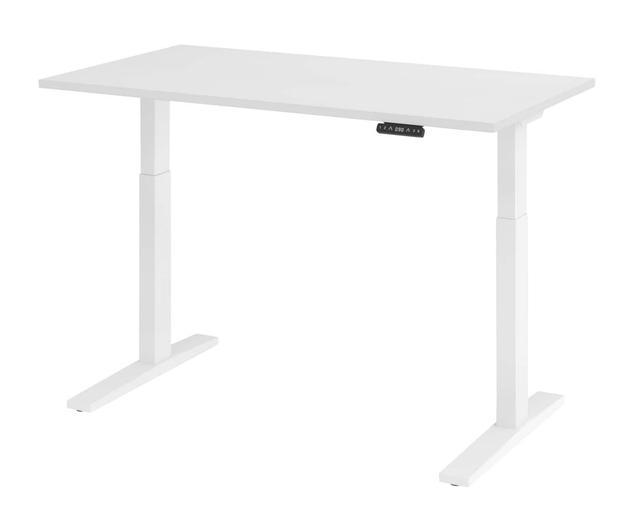 Bureau assis-debout Hammerbacher Hauteur ajustable électriquement Rectangulaire Blanc Piètement en C 1400 (l) x 800 (p) x 1200 (h) mm Acier, aggloméré