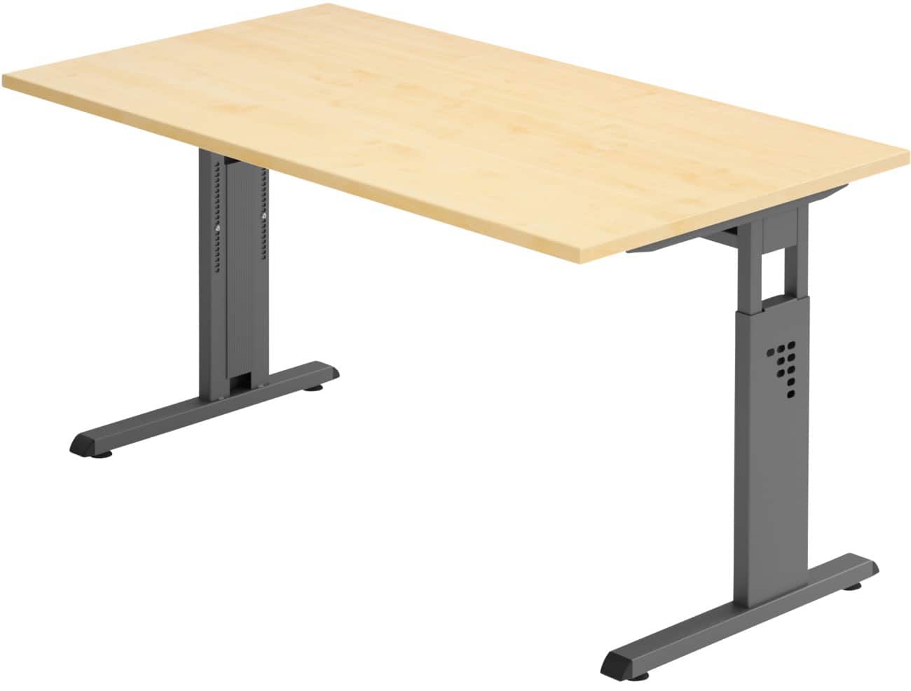Bureau assis-debout Hammerbacher Hauteur ajustable Rectangulaire Piètement en C 1400 (l) x 800 (p) x 850 (h) mm Acier, aggloméré