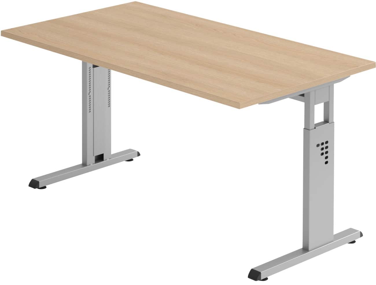 Hammerbacher Hoogteverstelbaar Bureau Rechthoekig C-Voet 1,400 (B) x 800 (D) x 850 (H) mm Spaanplaat, staal