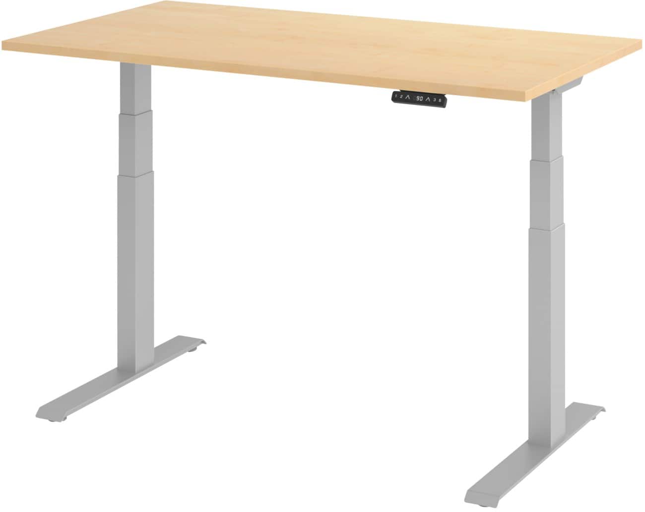 Bureau assis-debout Hammerbacher Hauteur ajustable électriquement Rectangulaire Piètement en C 1400 (l) x 800 (p) x 1290 (h) mm Acier, aggloméré