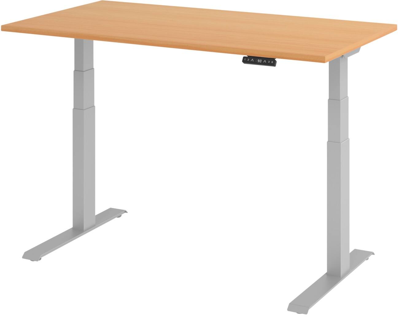 Hammerbacher Elektrisch hoogteverstelbaar Bureau Rechthoekig Beuk C-Voet 1,400 (B) x 800 (D) x 1,290 (H) mm Spaanplaat, staal
