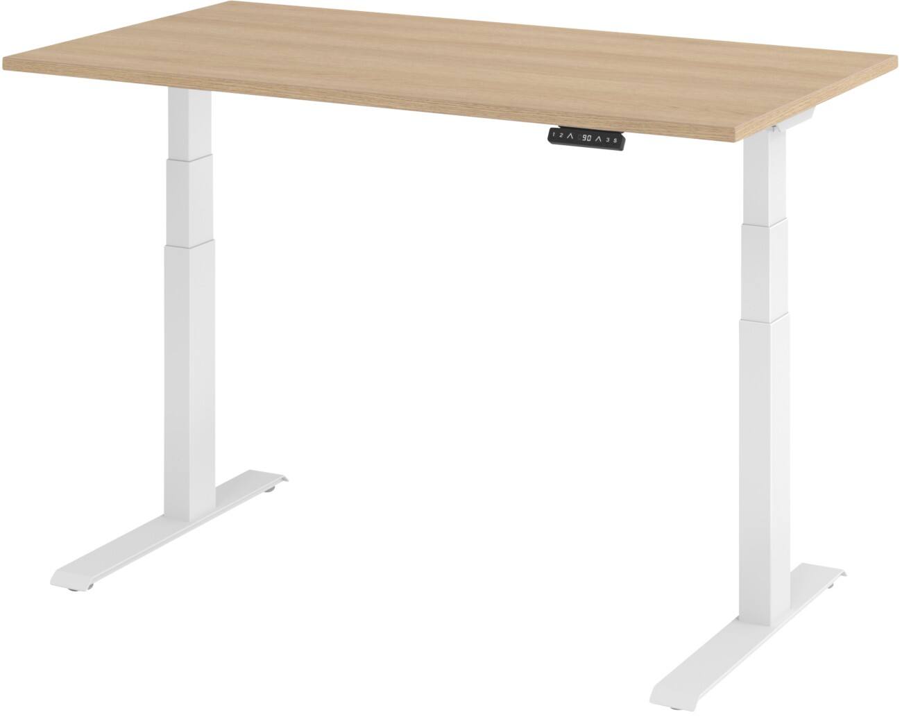 Bureau assis-debout Hammerbacher Hauteur ajustable électriquement Rectangulaire Piètement en C 1400 (l) x 800 (p) x 1290 (h) mm Acier, aggloméré