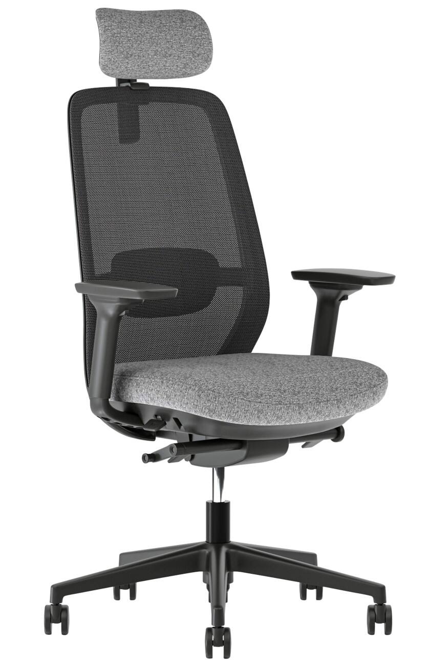 Siège ergonomique Nowy Styl ELOVIE Mécanisme synchrone Accoudoirs 4D Siège réglable en hauteur Gris 110 kg 640 mm x 1145 mm