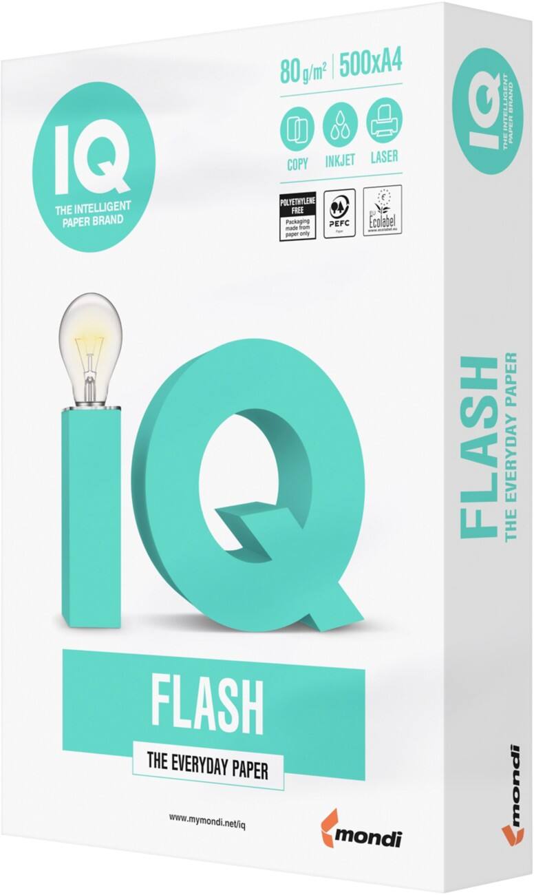 Papier imprimante IQ Flash A4 80 g/m² Mat Blanc 146 CIE 500 feuilles
