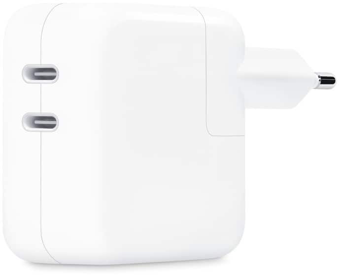 Chargeur mural Apple 35 W à double port USB-C Blanc MW2K3ZM/A