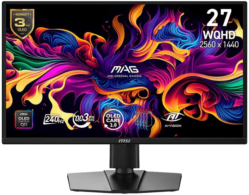 Moniteur MSI 26,5" Wide Quad HD QD-OLED 0,03 ms MAG 272QP X24