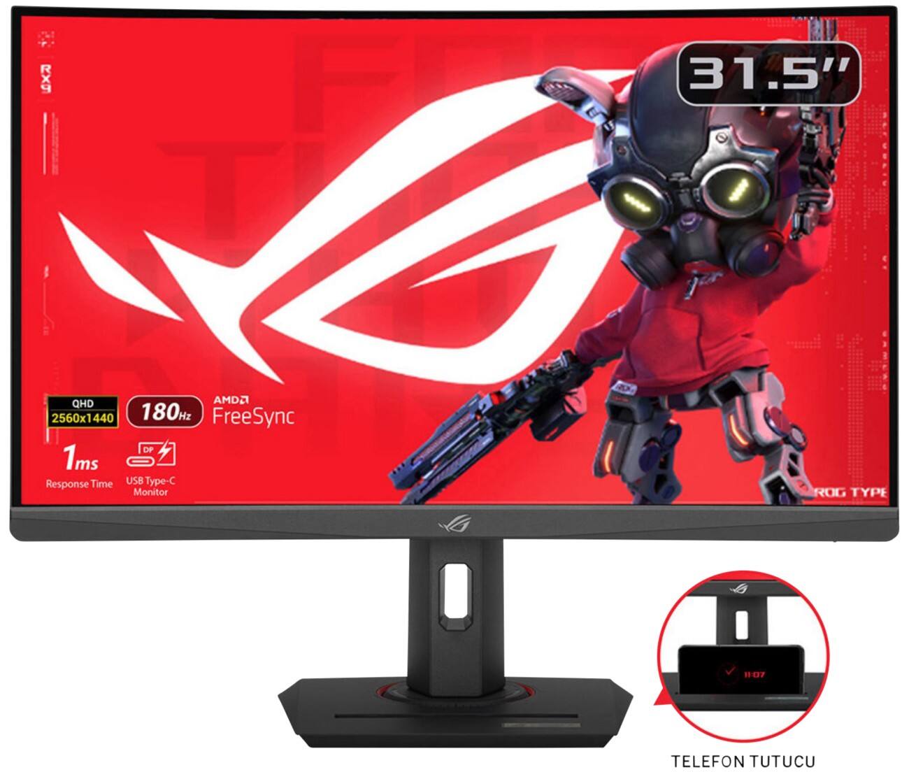 ASUS ROG XG32WCS 31,5" Curved Monitor Quad HD LED VA 1 ms 90LM0AC0-B01970