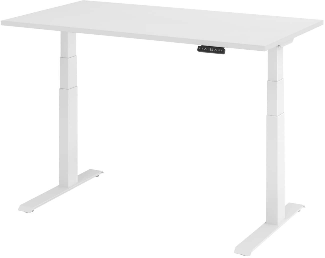 Hammerbacher Elektrisch hoogteverstelbaar Bureau Rechthoekig Wit C-Voet 1,400 (B) x 800 (D) x 1,290 (H) mm Spaanplaat, staal