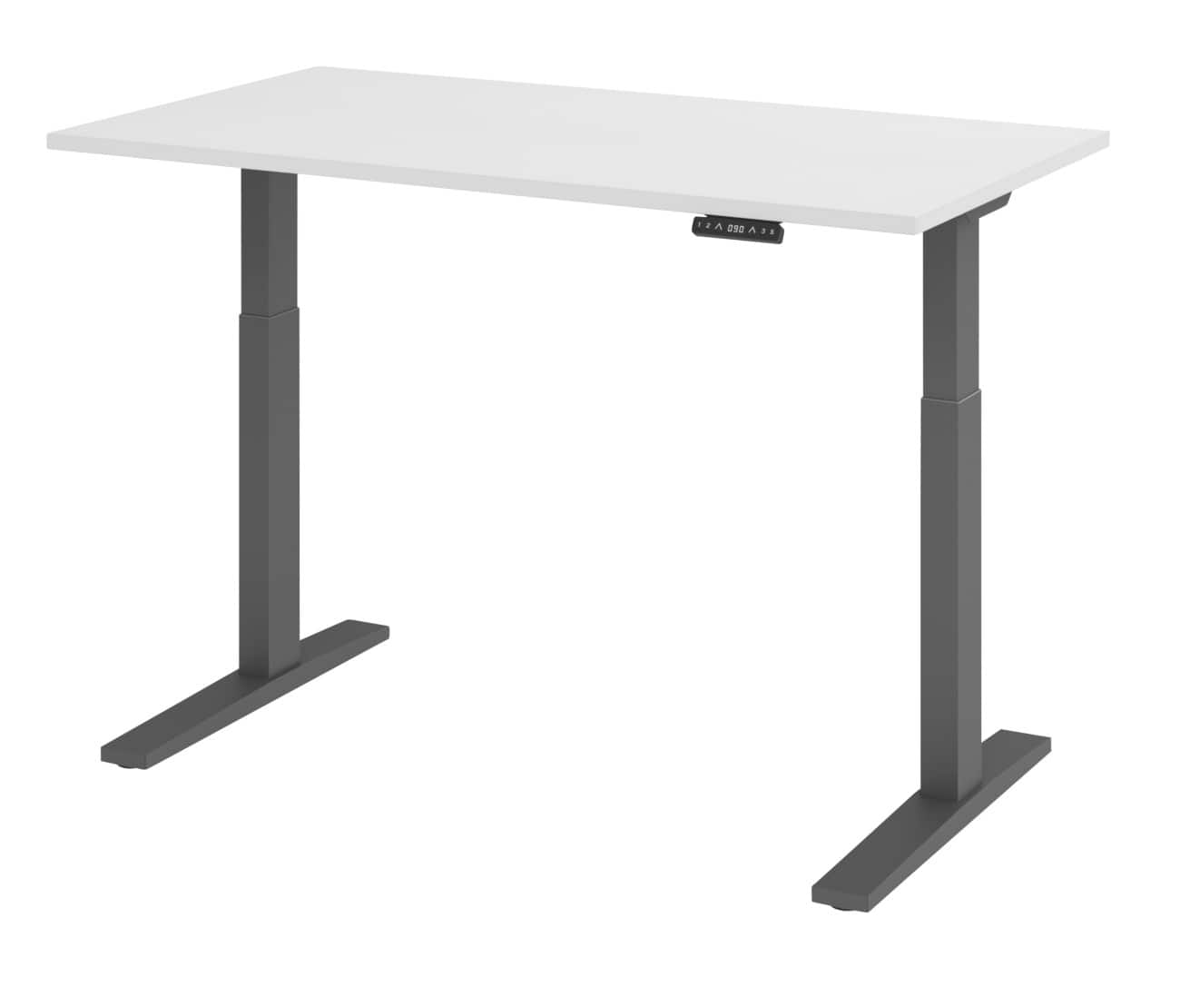 Hammerbacher Elektrisch hoogteverstelbaar Bureau Rechthoekig Wit C-Voet 1,400 (B) x 800 (D) x 1,200 (H) mm Spaanplaat, staal