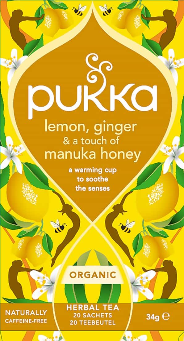 Thé Pukka Citron, gingembre, miel de Manuka Tisane 20 unités