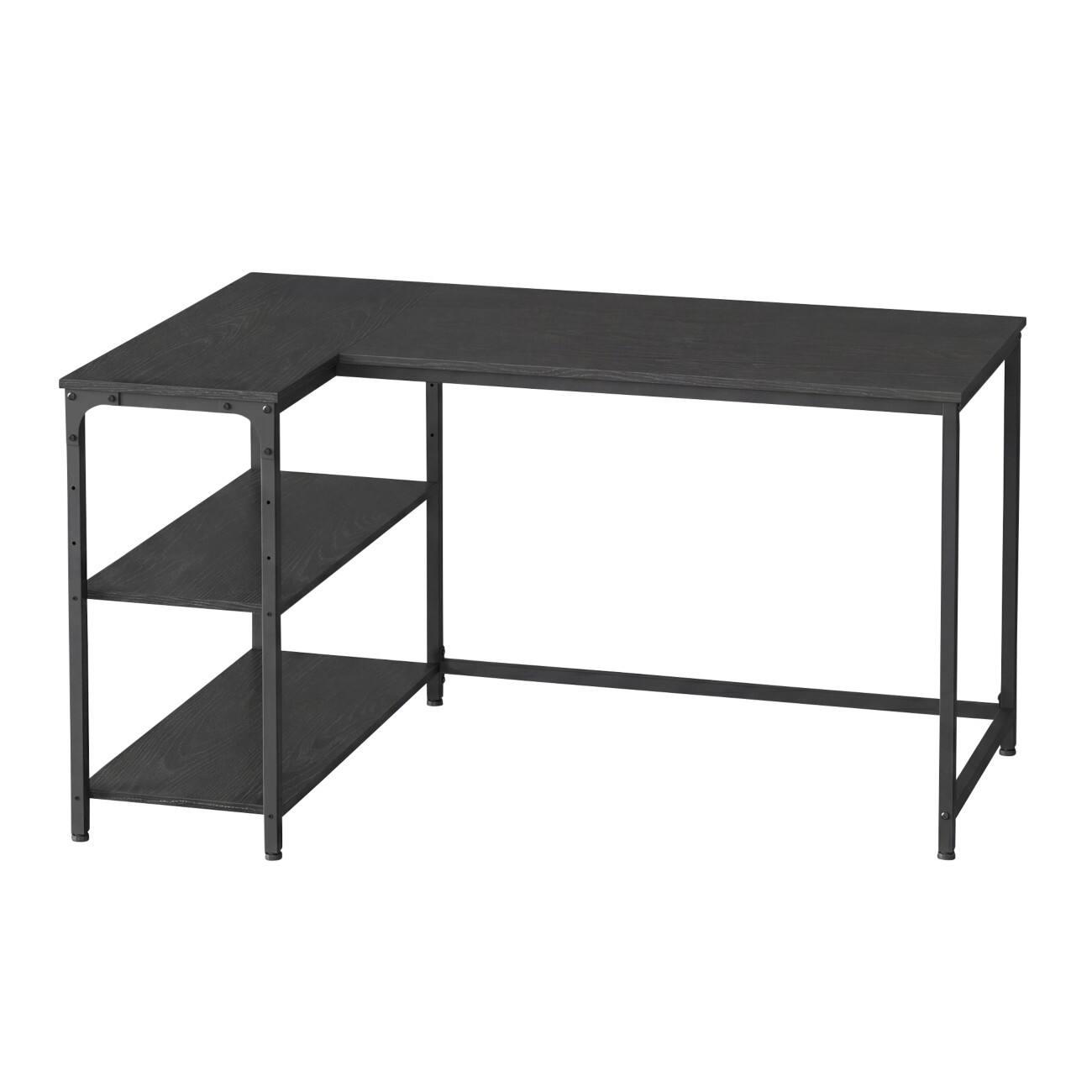 VASAGLE Computertafel L-Vorm Ebben L-Voet 1,200 (B) x800 (D) x 760 (H) mm Spaanplaat, Staal