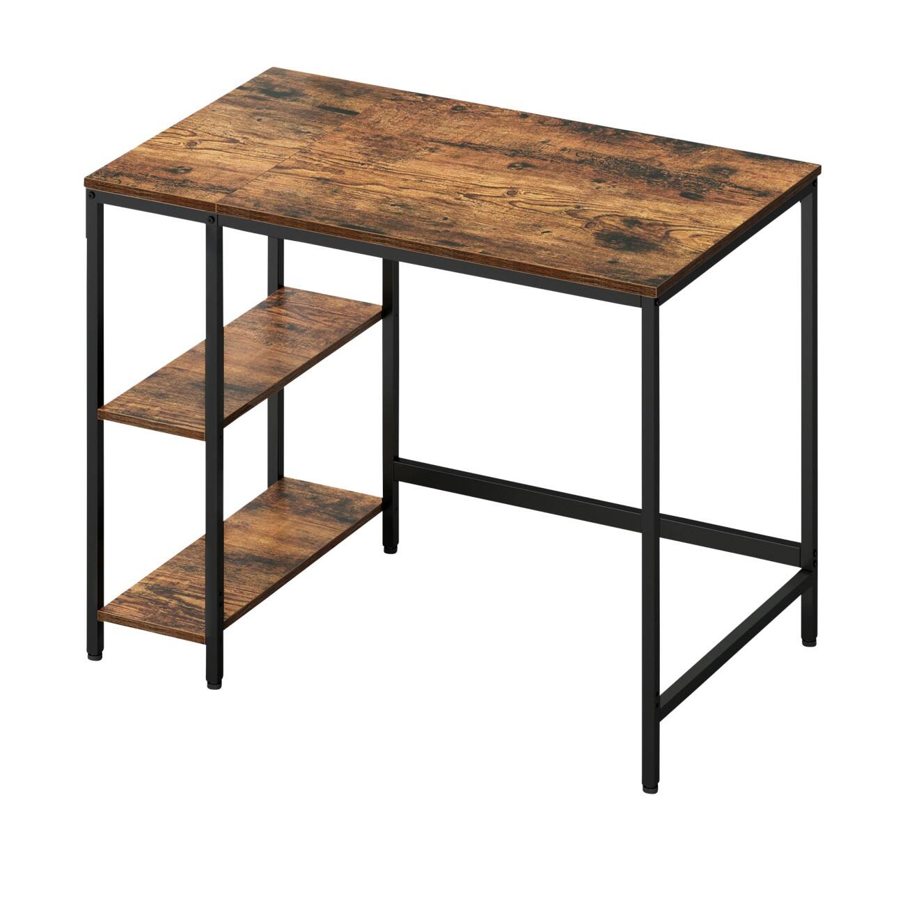 VASAGLE Computertafel Rechthoekig Vintage Bruin 4 Metalen Poten 1,000 (B) x 500 (D) x 760 (H) mm Spaanplaat, Staal