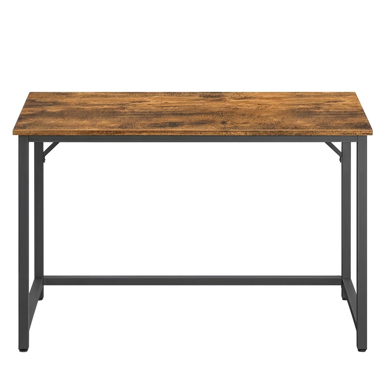 VASAGLE Computertafel Rechthoekig Vintage Bruin 4 Metalen Poten 1,000 (B) x 500 (D) x 760 (H) mm Spaanplaat, Staal