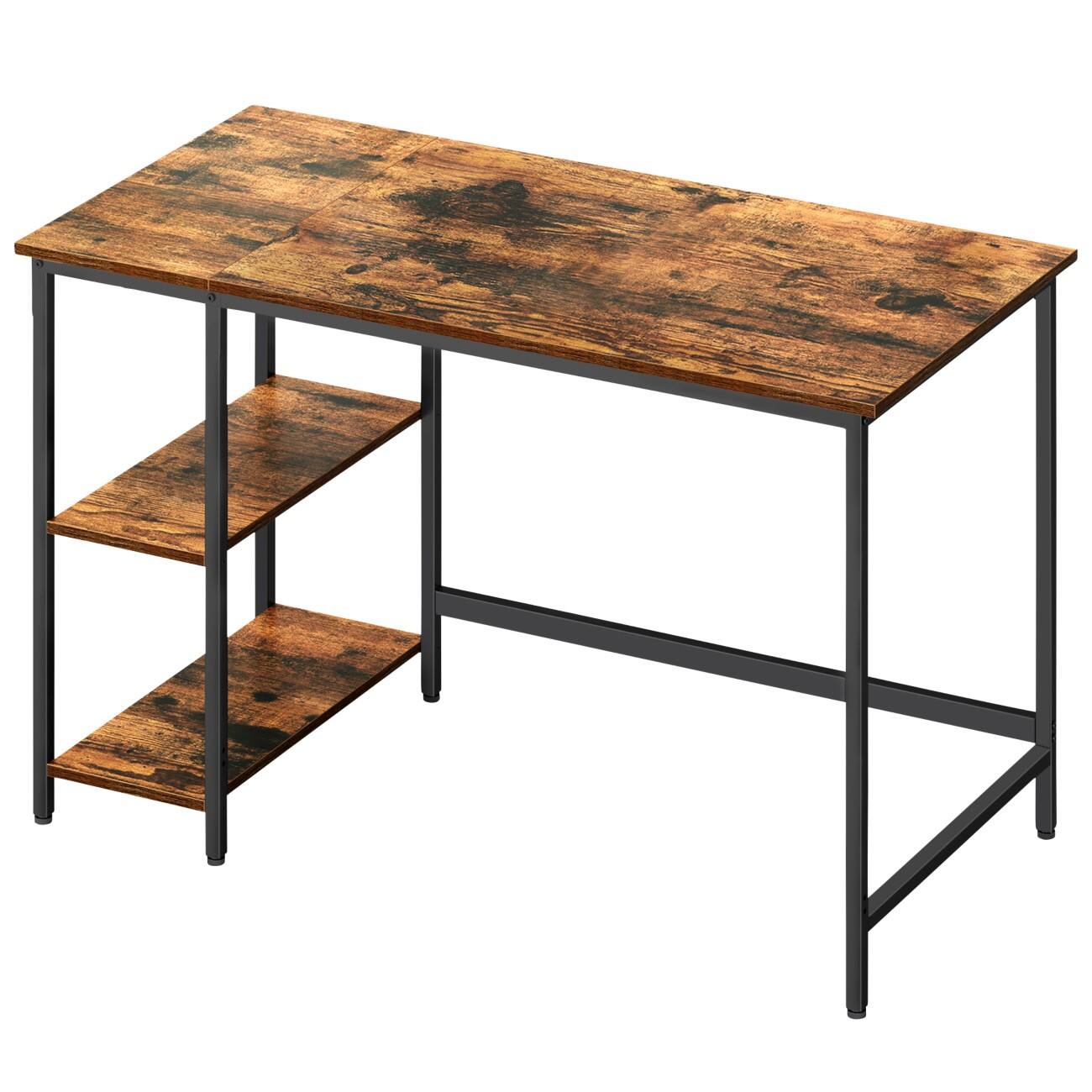 VASAGLE Computertafel Rechthoekig Vintage Bruin 4 Metalen Poten 1,200 (B) x 600 (D) x 760 (H) mm Spaanplaat, Staal