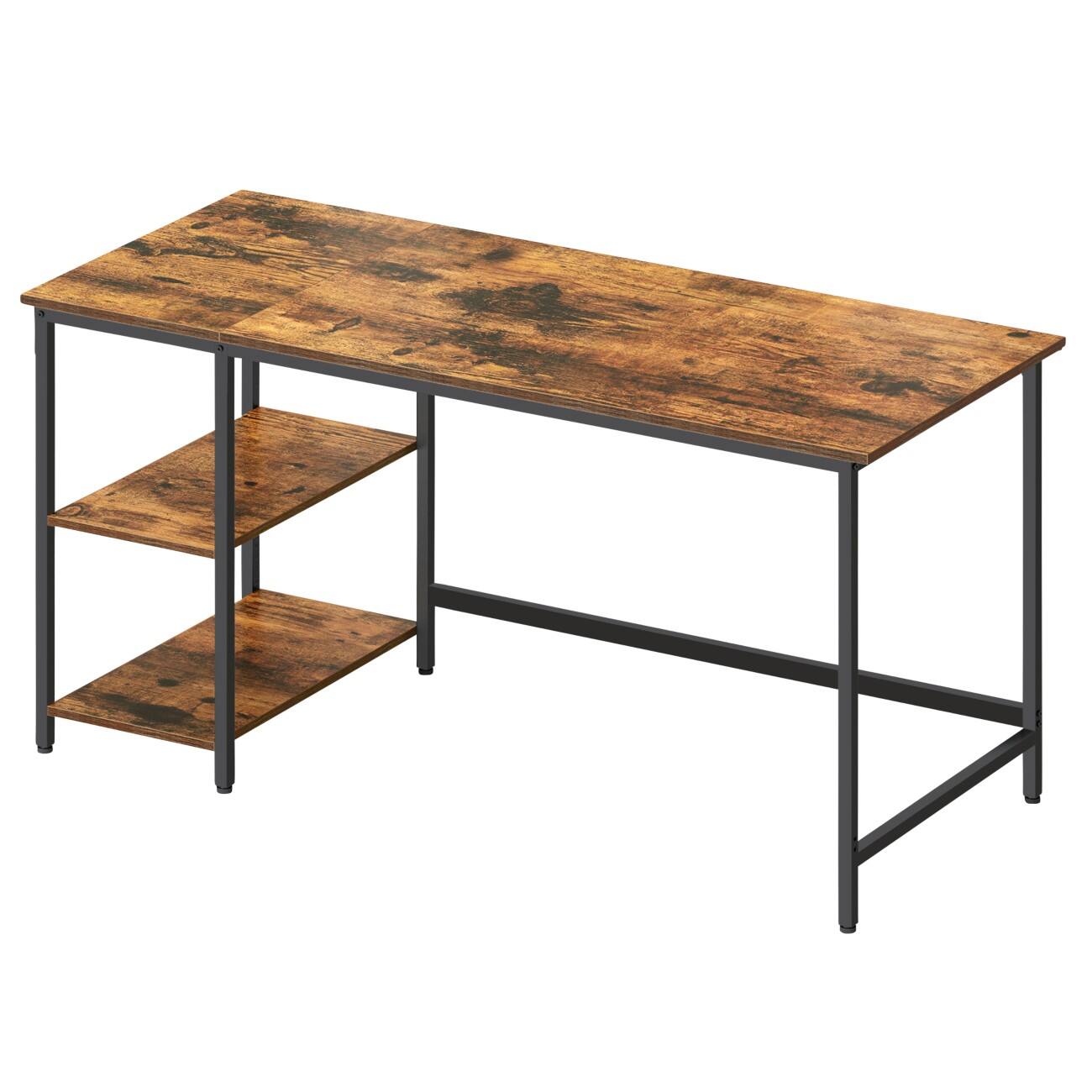 VASAGLE Computertafel Rechthoekig Vintage Bruin 4 Metalen Poten 1,200 (B) x 560 (D) x 1,200 (H) mm Spaanplaat, Staal