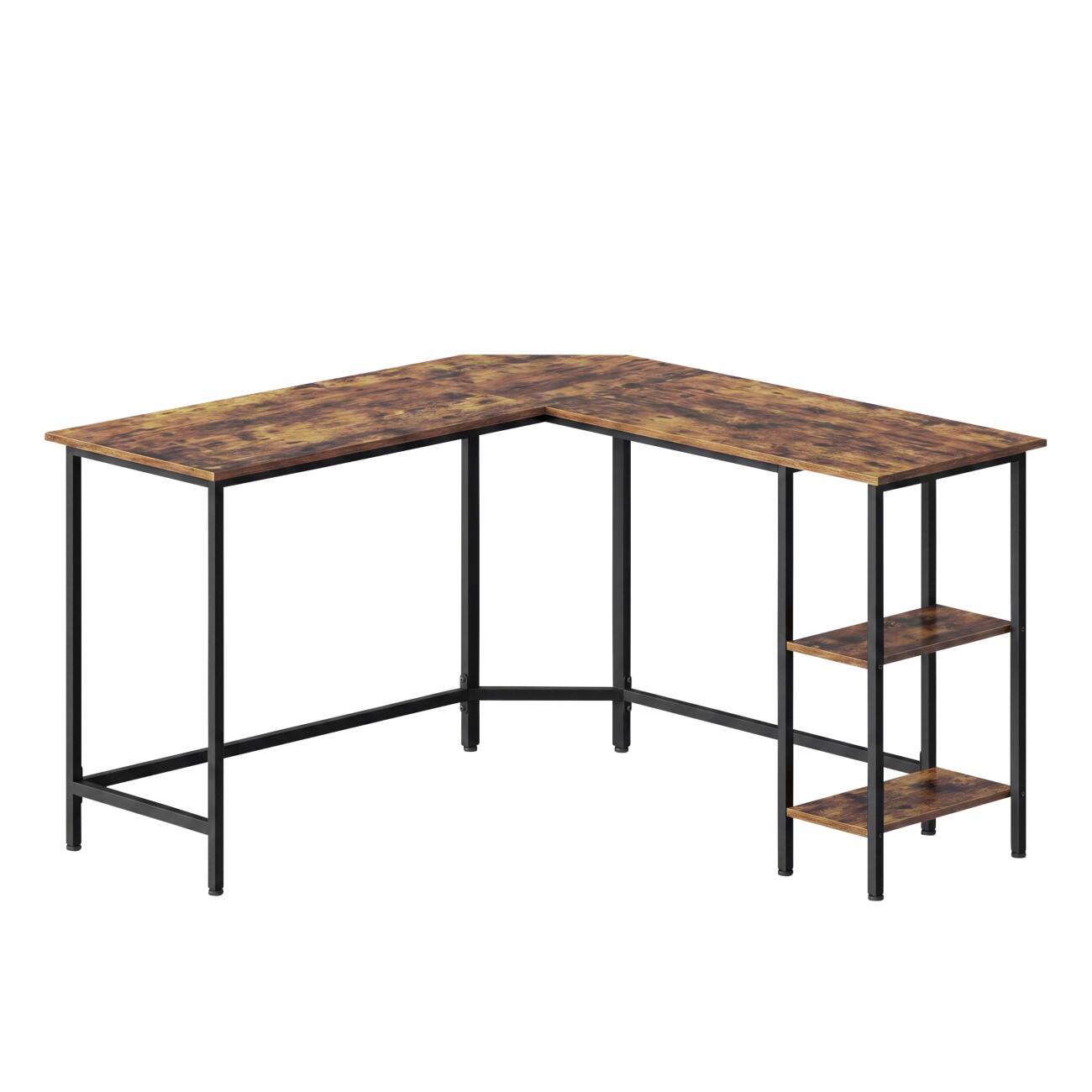 VASAGLE Computertafel Rechthoekig Vintage Bruin 4 Metalen Poten 1,200 (B) x 560 (D) x 1,200 (H) mm Spaanplaat, Staal