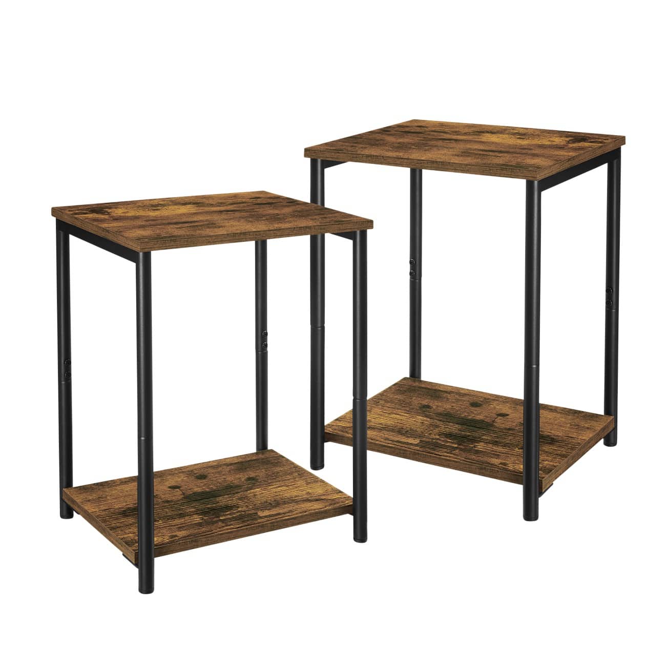 VASAGLE Bijzettafel Bruin 385 x 300 x 500 mm 2 Stuks