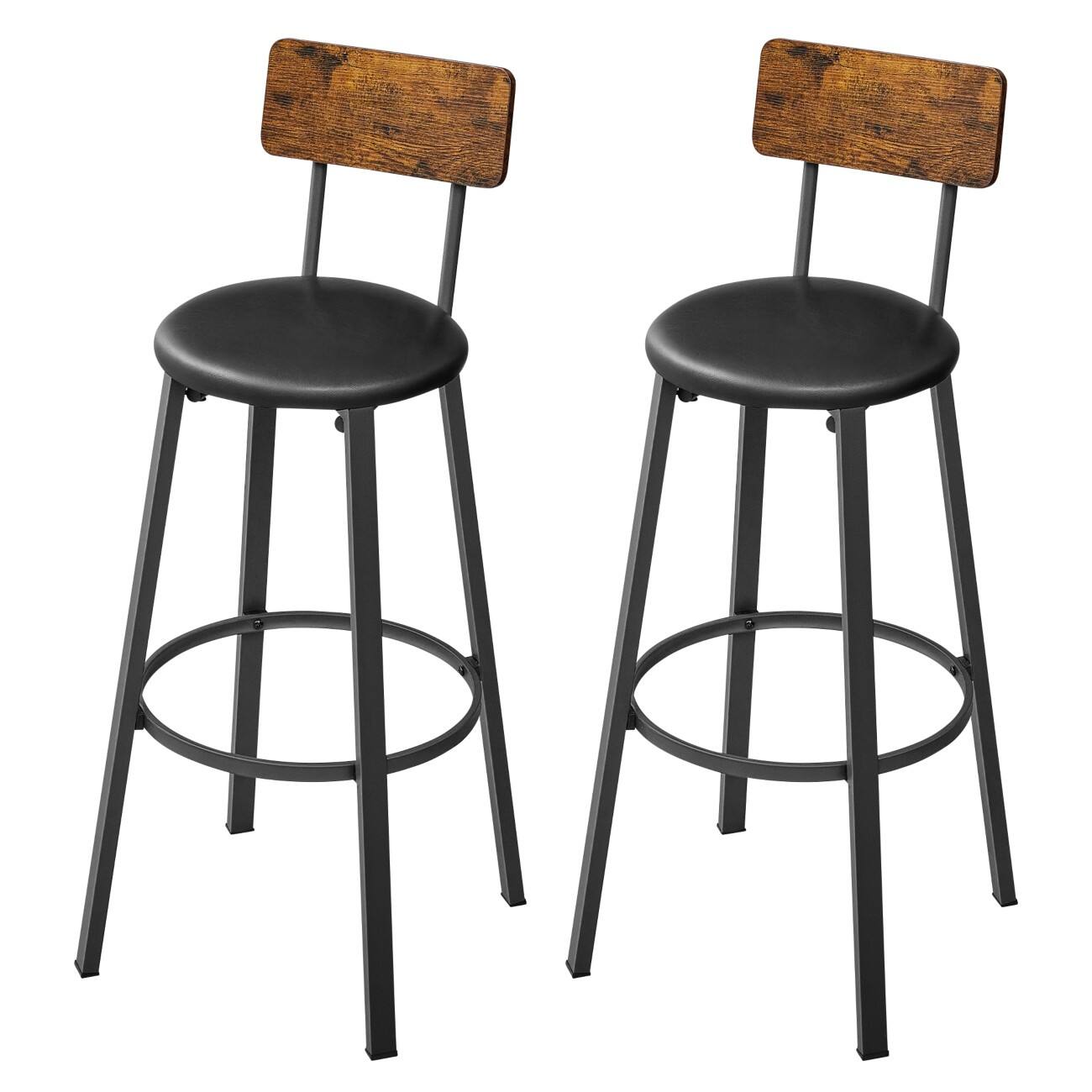 Tabouret de bar VASAGLE Industriel Noir LBC069B81V2 2 unités