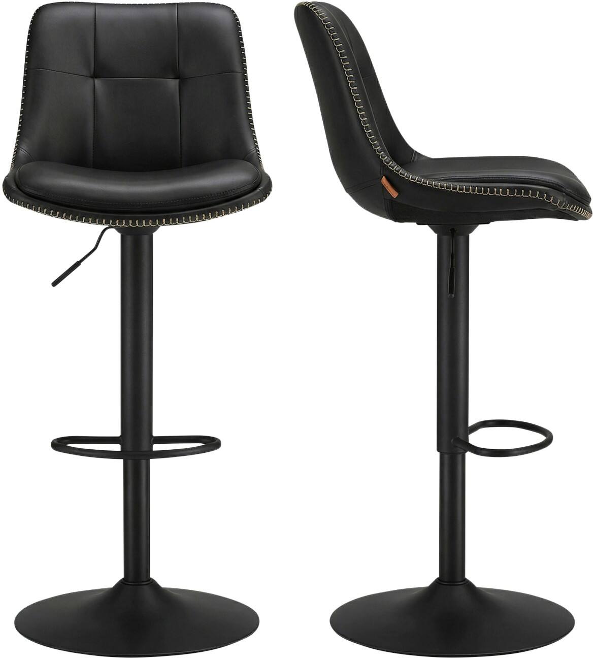 Tabouret de bar VASAGLE Moderne Noir LJB095BH01 2 unités