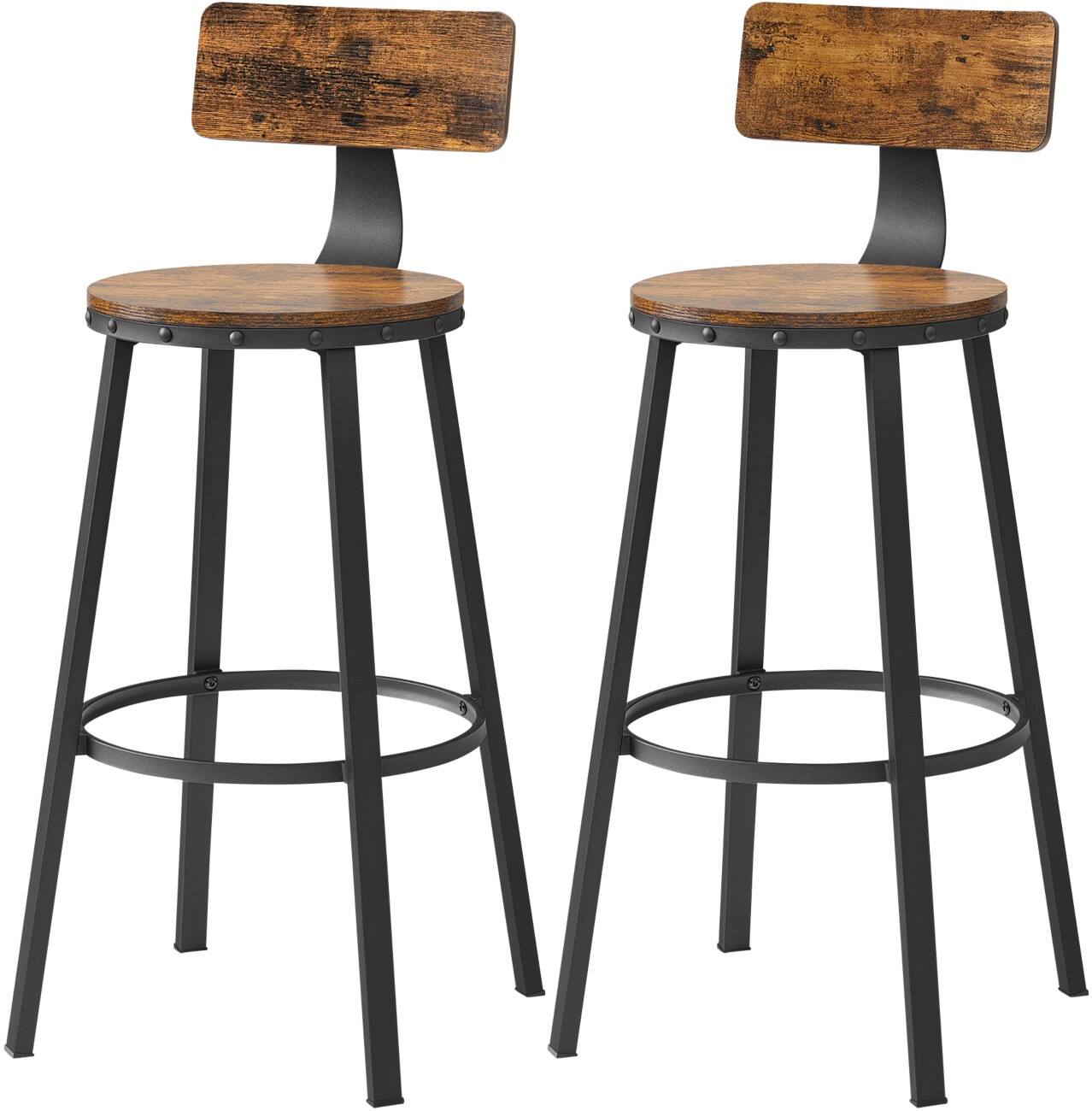 Tabouret de bar VASAGLE Industriel Brun LBC026B01V2 2 unités
