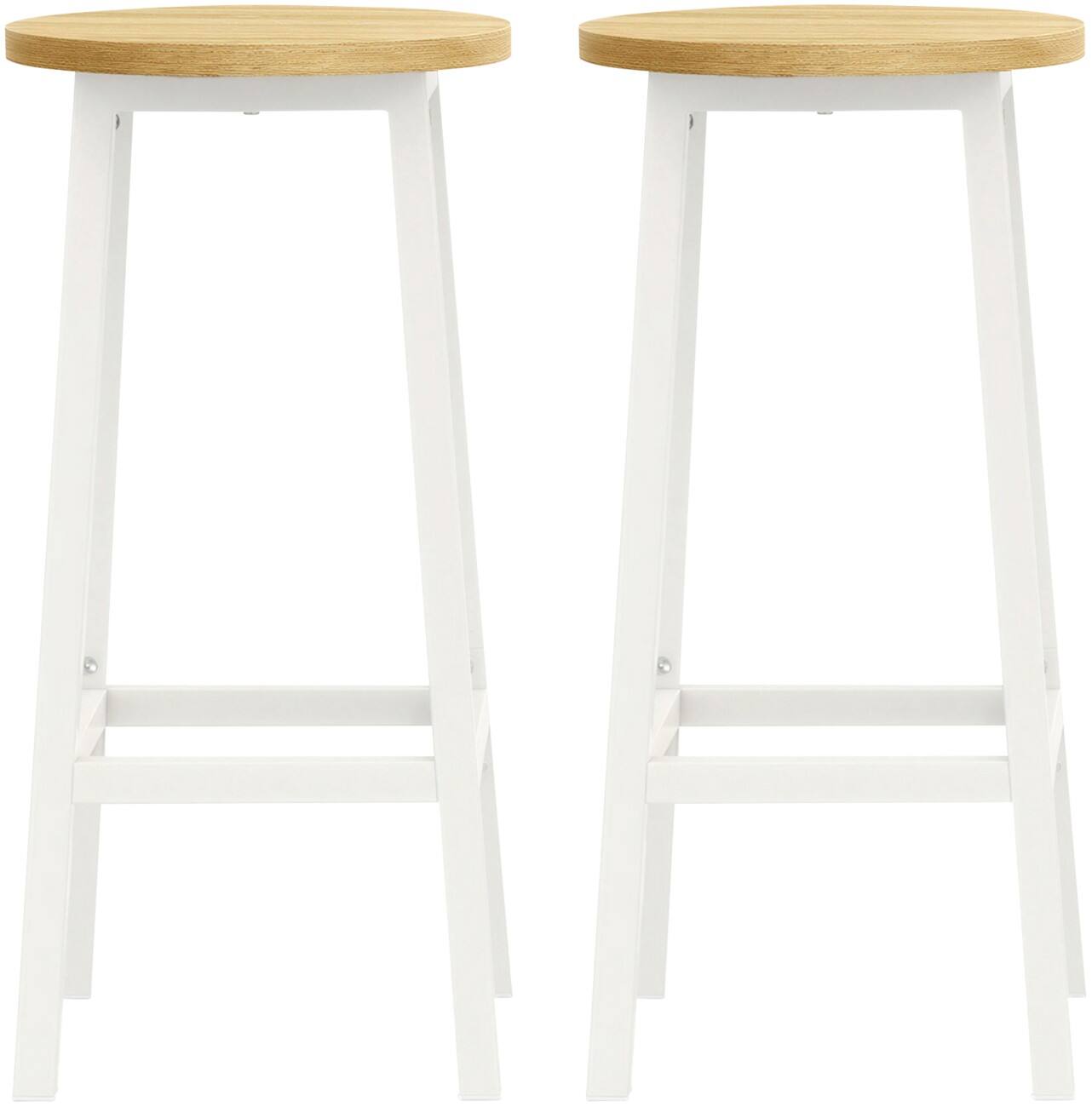 Tabouret de bar VASAGLE Industriel Blanc LBC032W09V2 2 unités