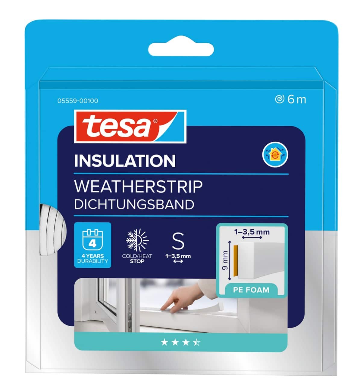 tesa Tochtstrip Wit 168 mm PE (Polyetheen)