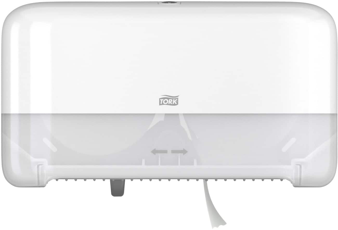 Distributeur de papier toilette Tork Elevation T7 Système sans mandrin 2 rouleaux Verrouillable Plastique Blanc