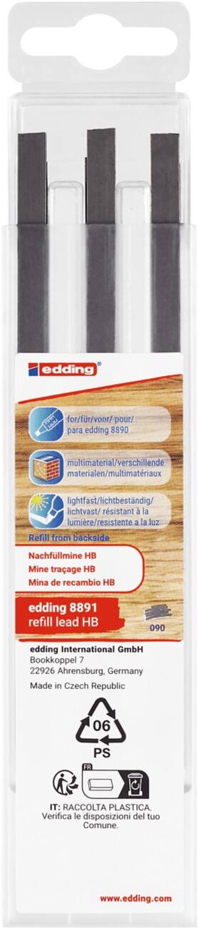 Mines pour porte-mines edding Graphite 8891 6 unités