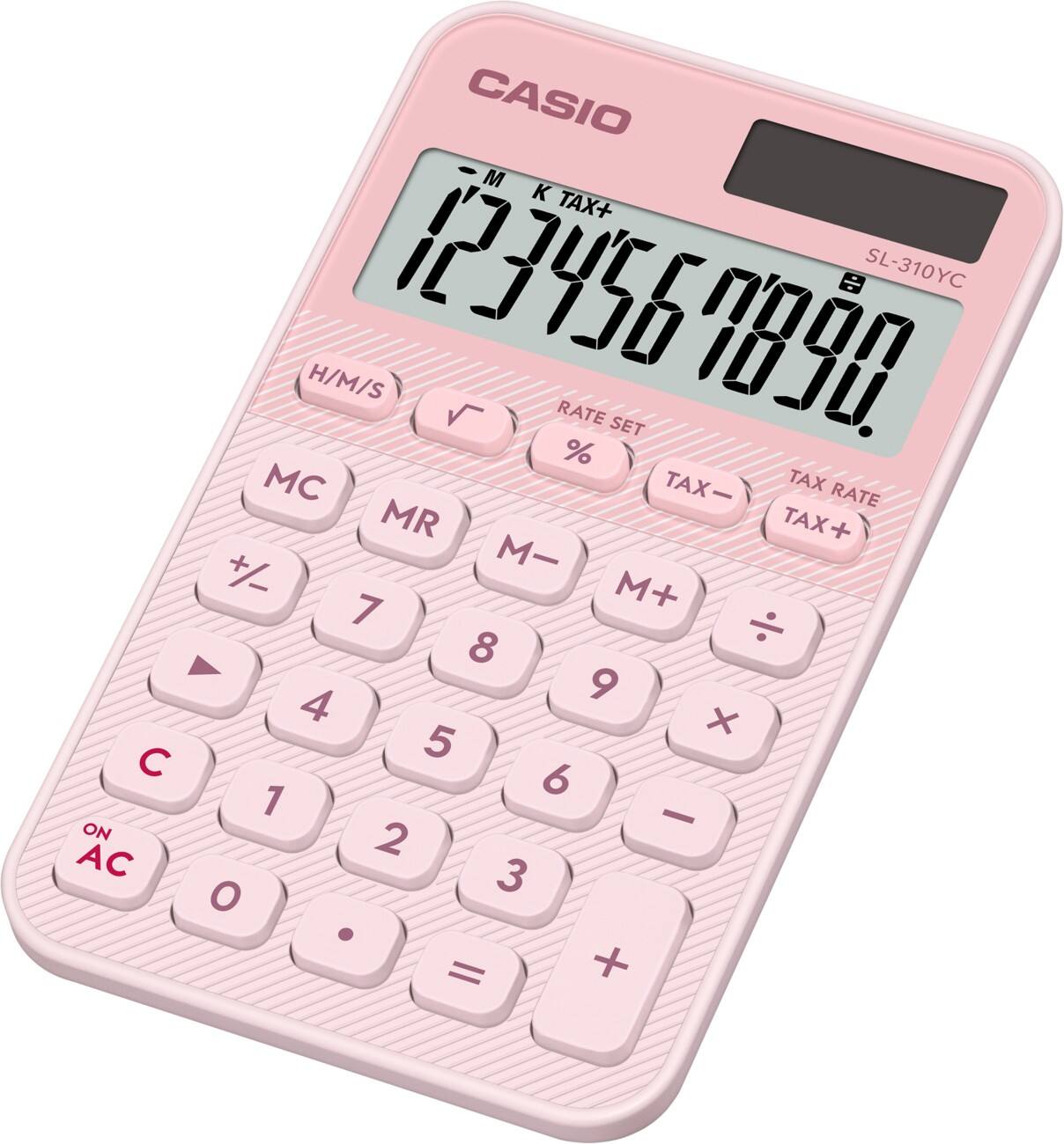 Calculatrice de poche Casio Colorful 10 chiffres Rose clair SL-310YC-LP