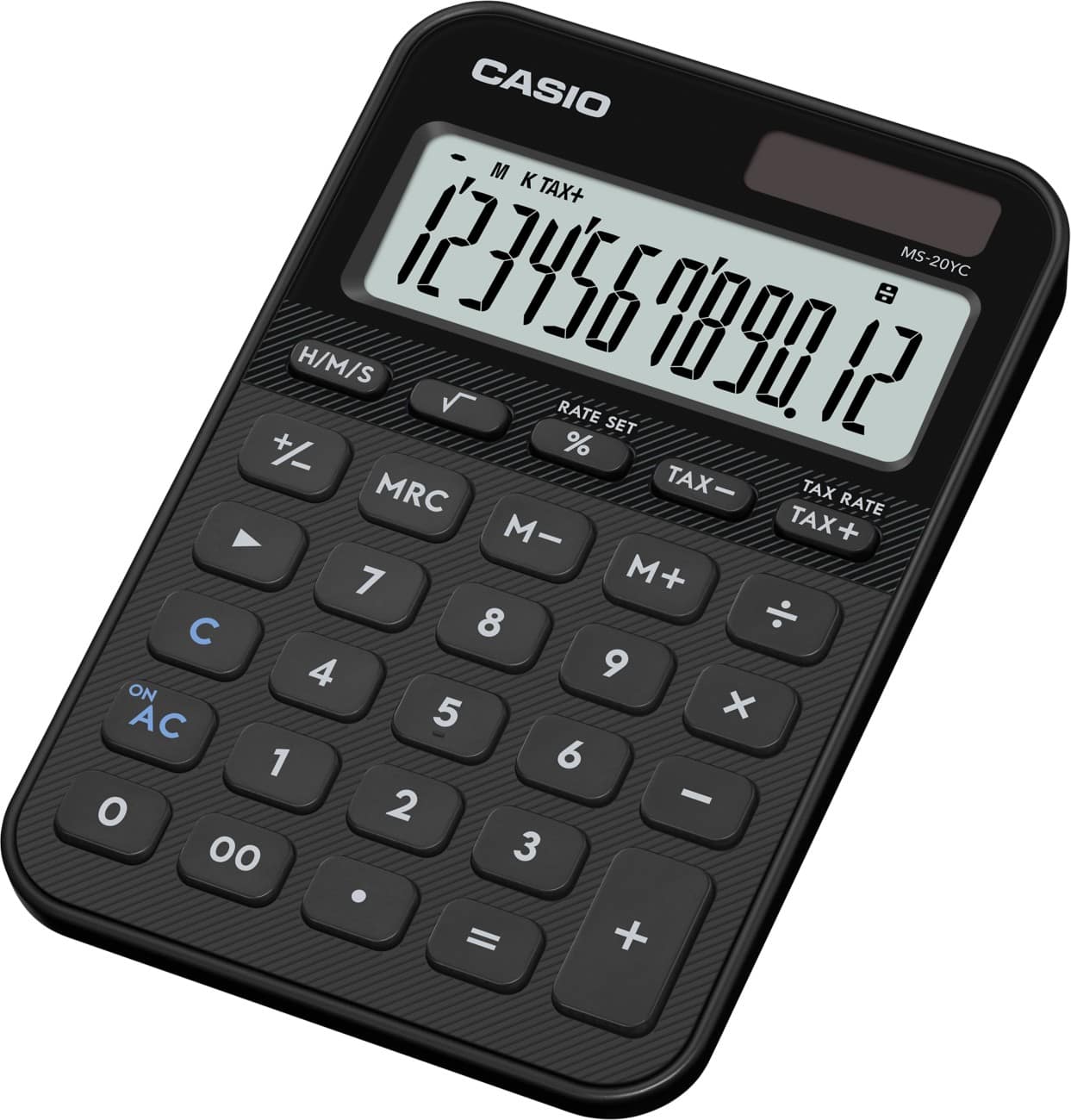 Calculatrice de bureau Casio Colorful 12 chiffres Noir MS-20YC-BK
