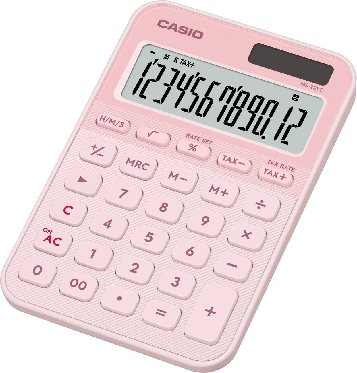 Casio Colorful Bureaurekenmachine 12-cijferig display Pastelroze MS-20YC-LP