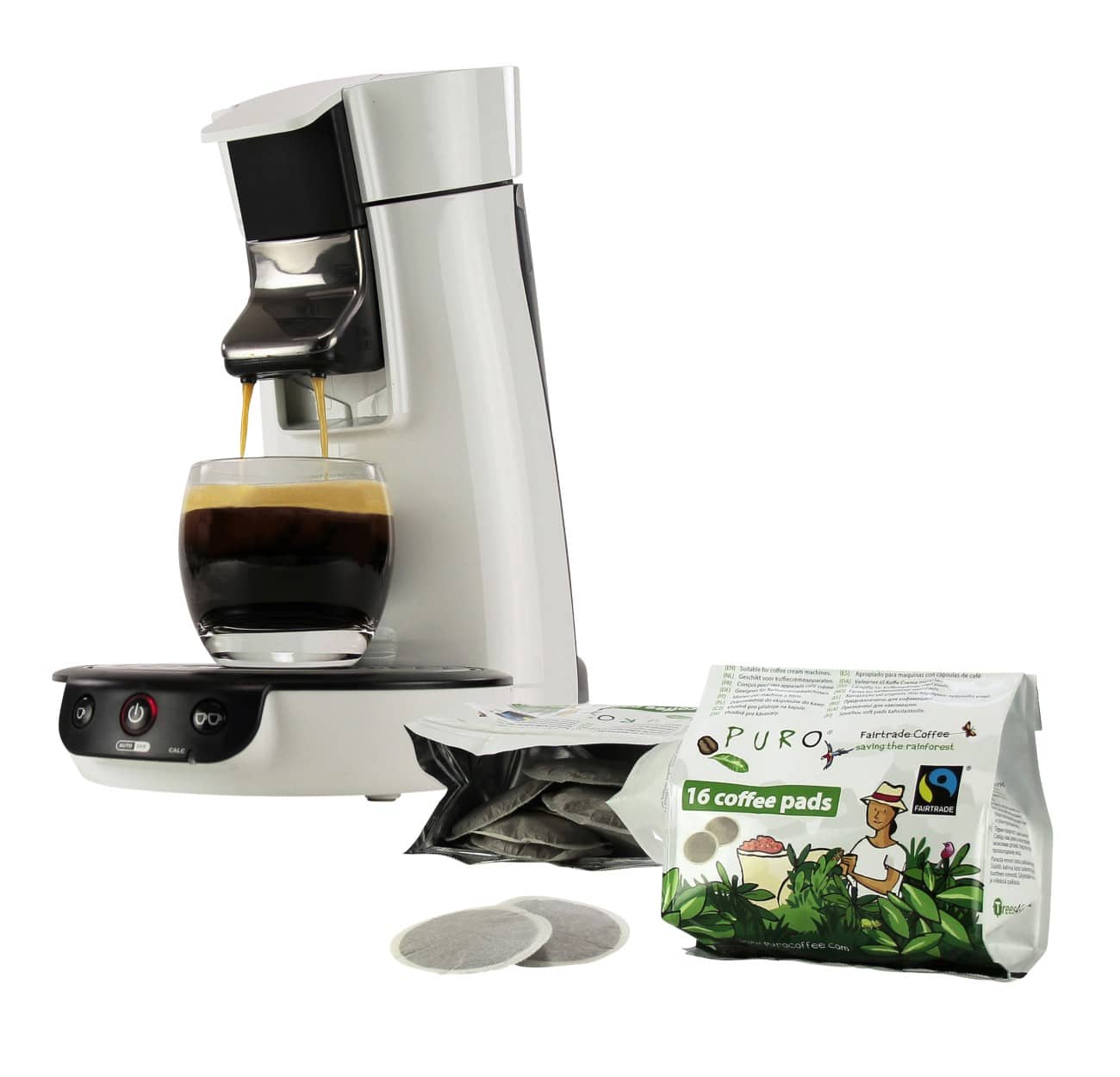 Dosettes de café Puro Doux et floral Moyen Arabica 16 unités