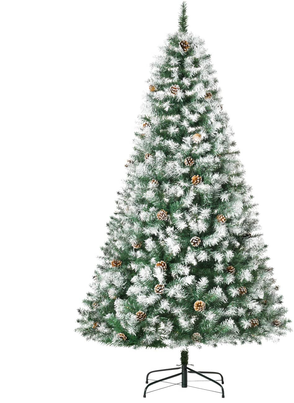HOMCOM Kunstkerstboom Sneeuw Groen, wit 180 cm