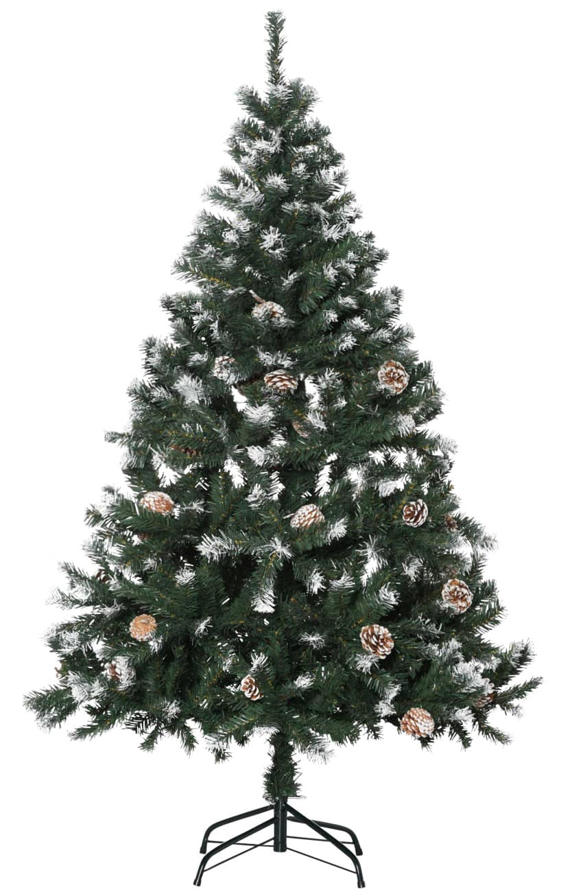 HOMCOM Kunstkerstboom Sneeuw Groen, wit 150 cm