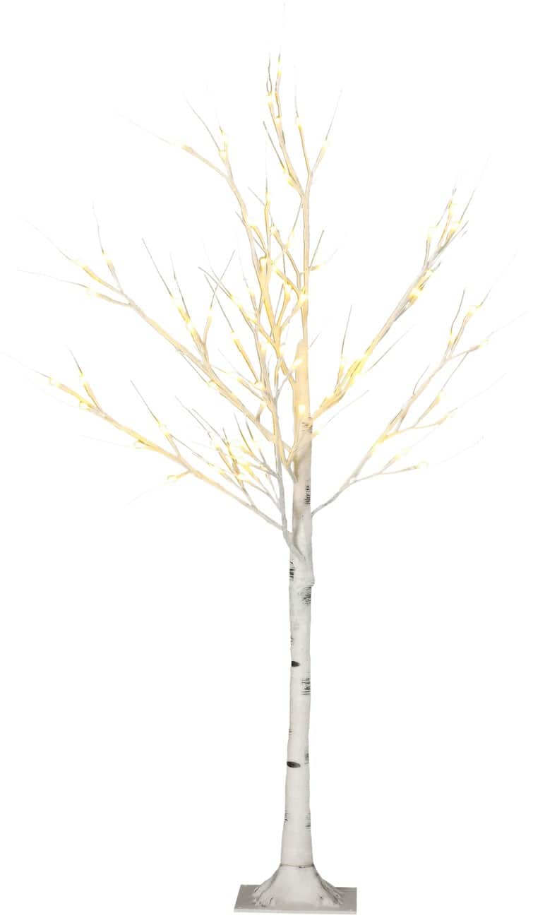 HOMCOM LED Lichtboom Sier Wit 120 cm