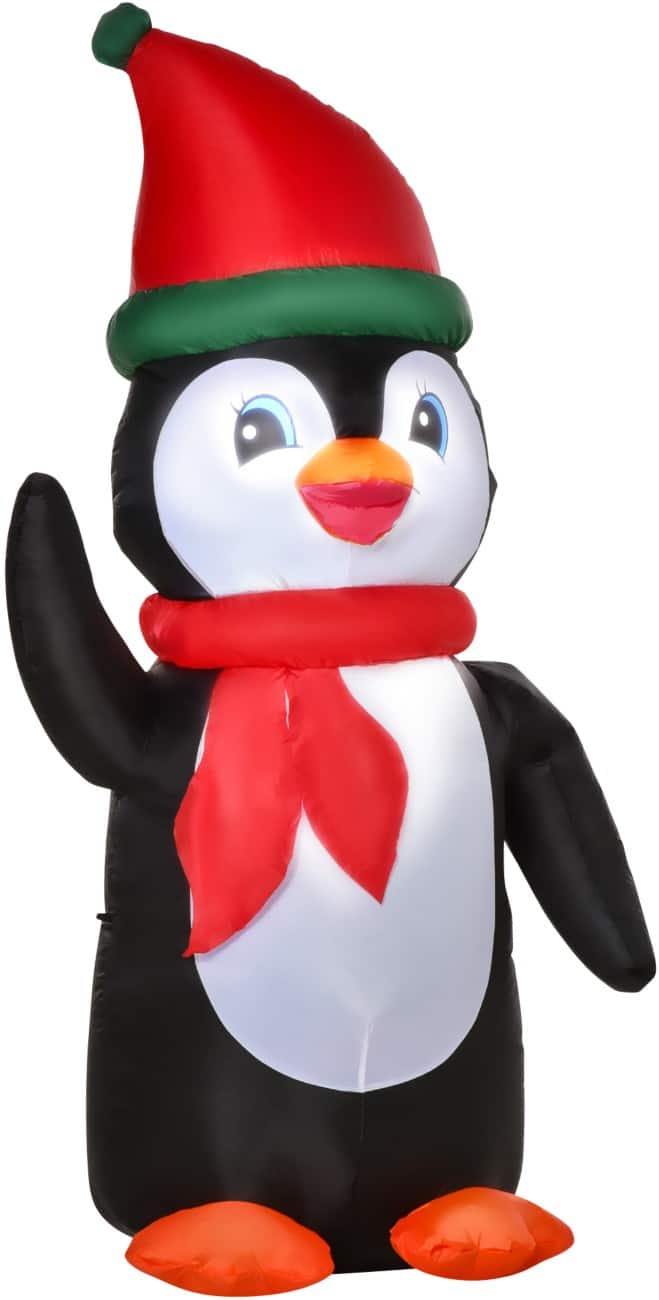 Décoration gonflable de Noël HOMCOM Pingouin Avec souffleur et lampes LED 79 x 67 x 155 cm