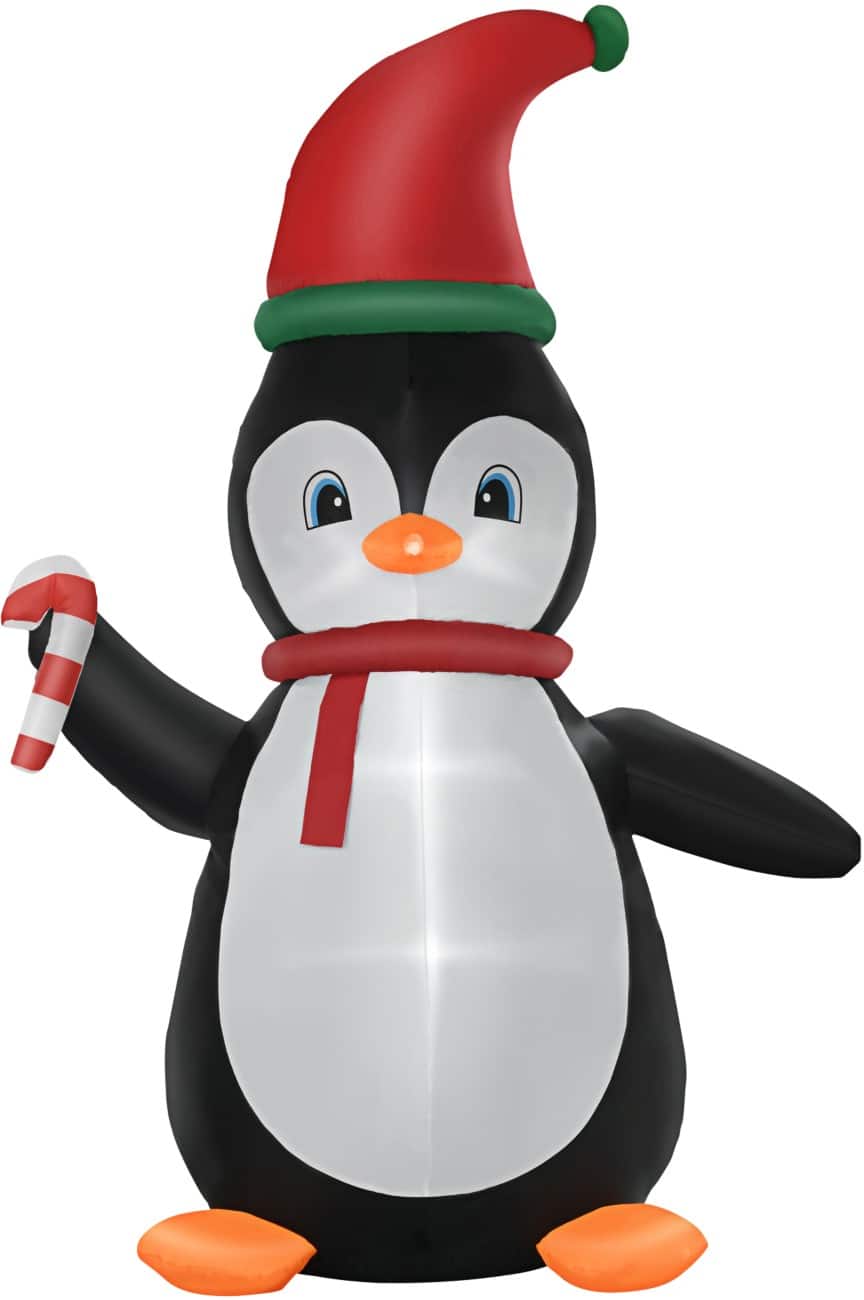 Décoration gonflable de Noël HOMCOM Pingouin avec sucre d'orge Avec souffleur et lampes LED 162 x 100 x 250 cm