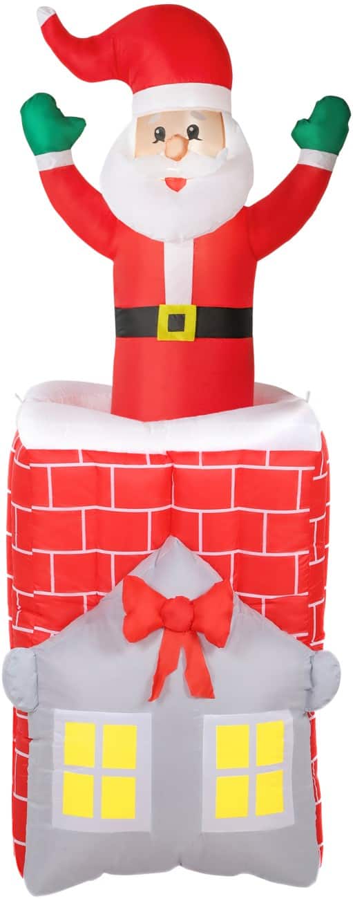 Décoration gonflable de Noël HOMCOM Père Noël Avec souffleur et lampes LED 80 x 90 x 210 cm