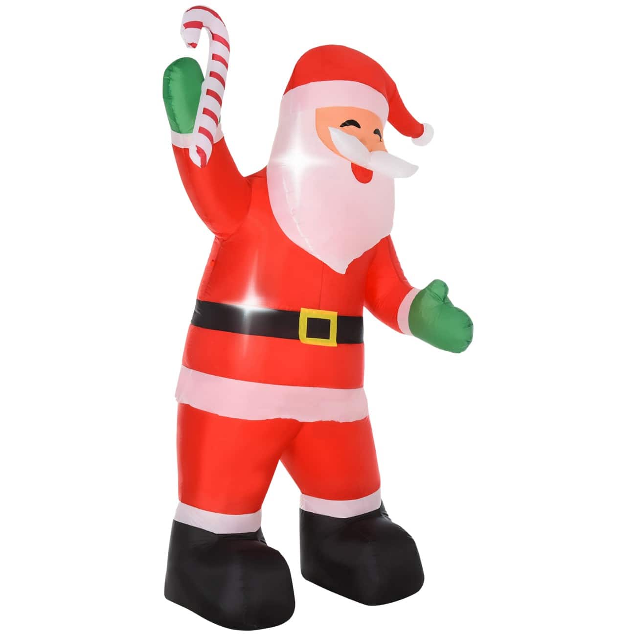 Décoration gonflable de Noël HOMCOM Père Noël avec sucre d'orge Avec souffleur et lampes LED 125 x 95 x 243 cm