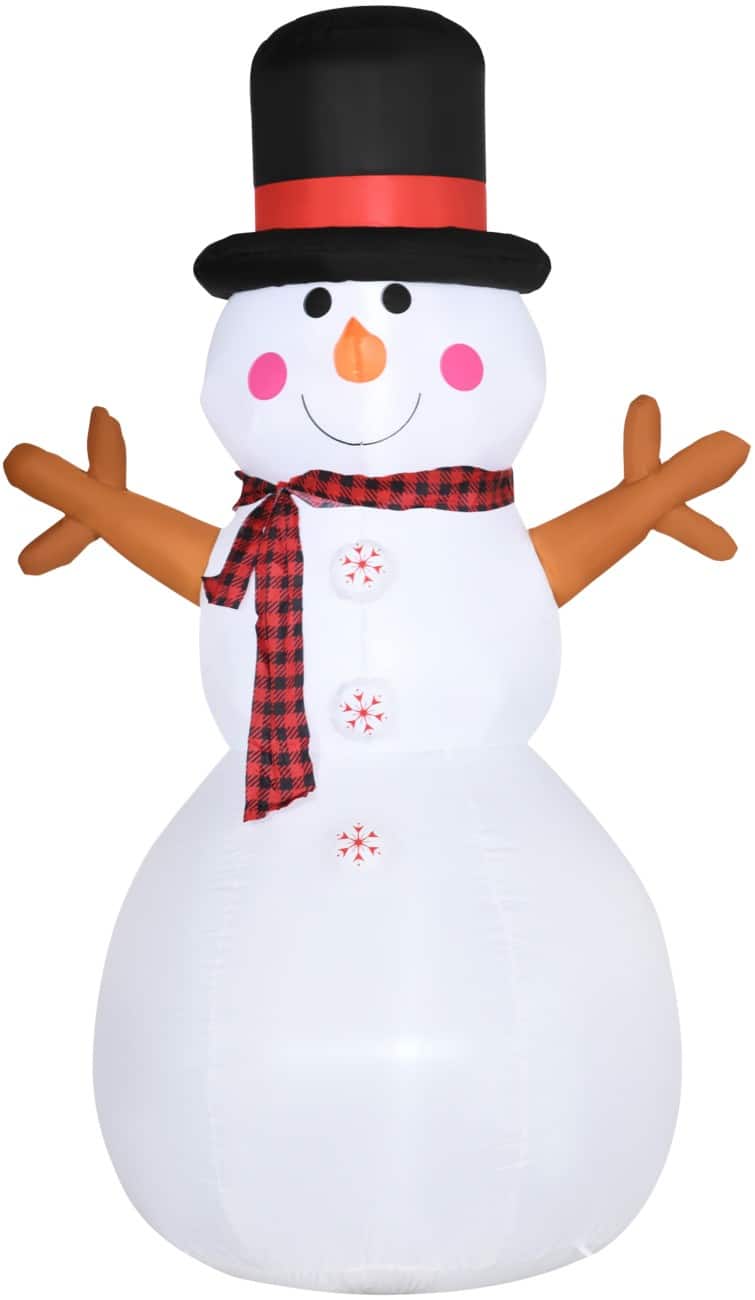 Décoration gonflable de Noël HOMCOM Bonhomme de neige Avec souffleur et lampes LED 100 x 80 x 182 cm