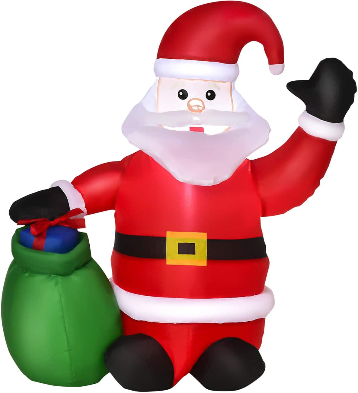 Décoration gonflable de Noël HOMCOM Père Noël avec hotte Avec souffleur et lampes LED 70 x 45 x 120 cm