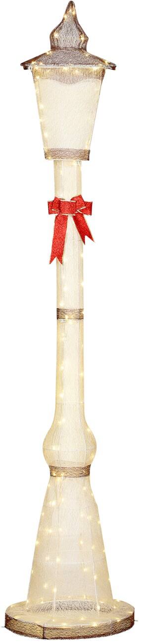 Décoration lumineuse OutSunny LED Noël Lampadaire Rouge Brun 215 cm