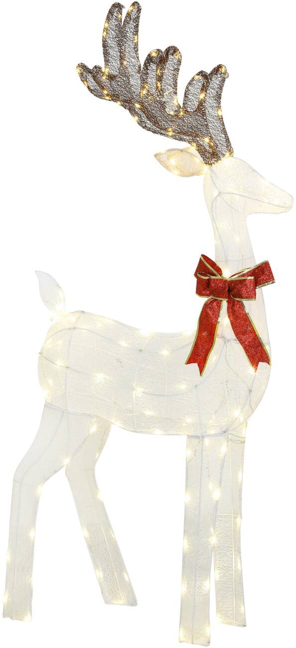 Décoration lumineuse OutSunny LED Renne Argenté 135 cm